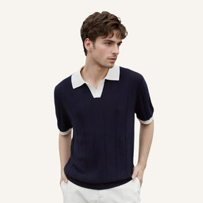 Camisa Polo Masculina Old Money La Martine azul marinho