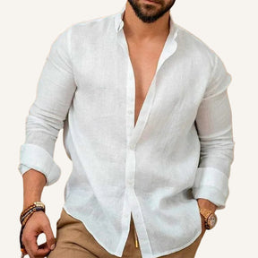 Camisa de Linho Masculina Verano branco