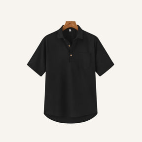 Linen Polo Shirt - Casablanca preto