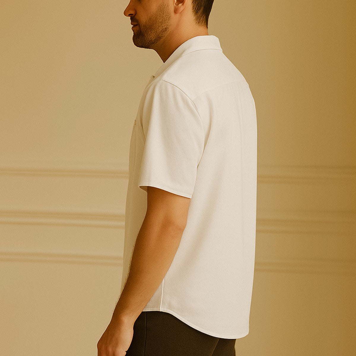 Linen Polo Shirt - Casablanca white