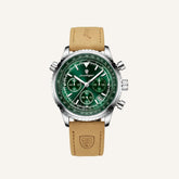 Mens Chronograph Leather Watch - Bellatour Green