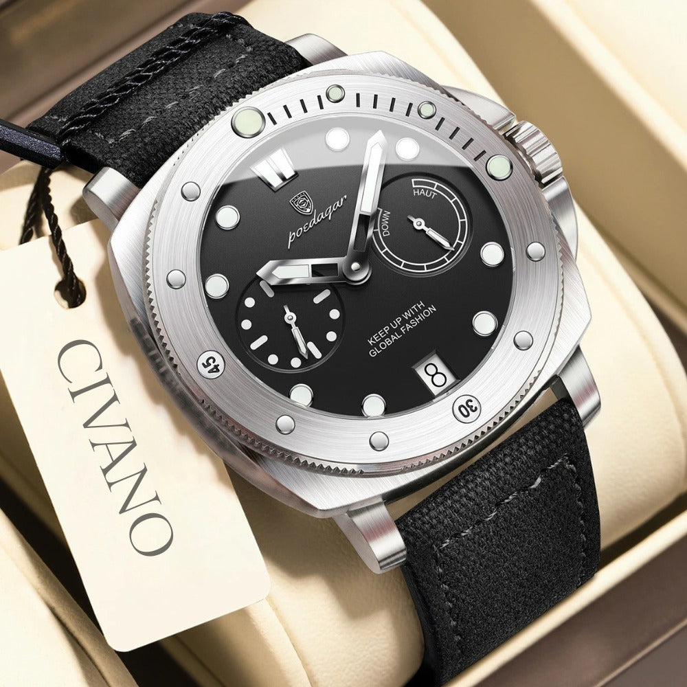 Mens Luxury Military Watch - Heritage Black