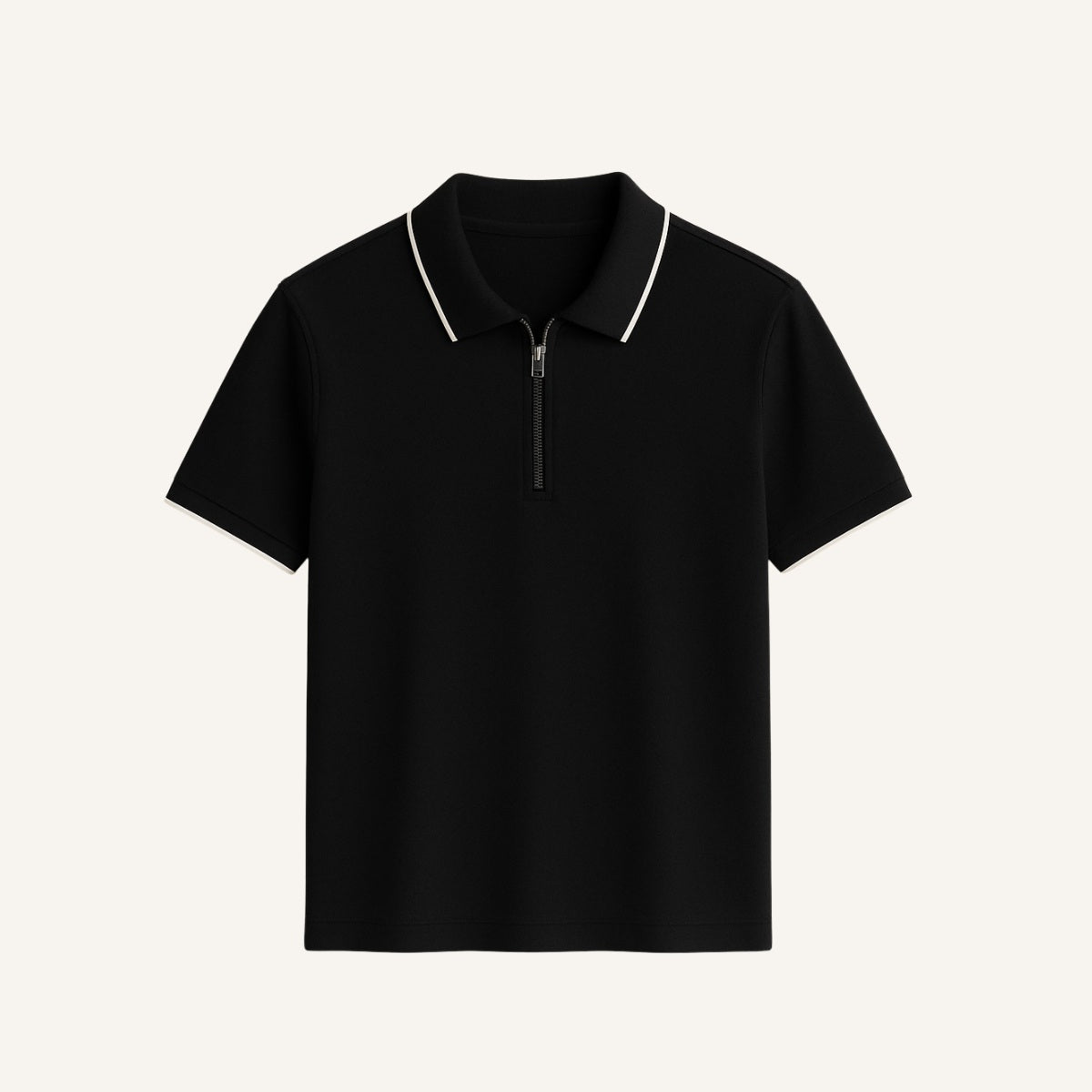 Mens Quarterzip Polo - Manttan Black