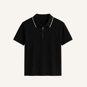 Mens Quarterzip Polo - Manttan Black