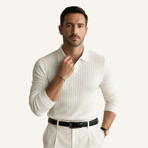 Polo Canelada Manga Longa Nazionale branca