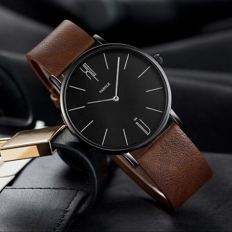 Relogio de Couro pulseira marrom Old Money Civano 